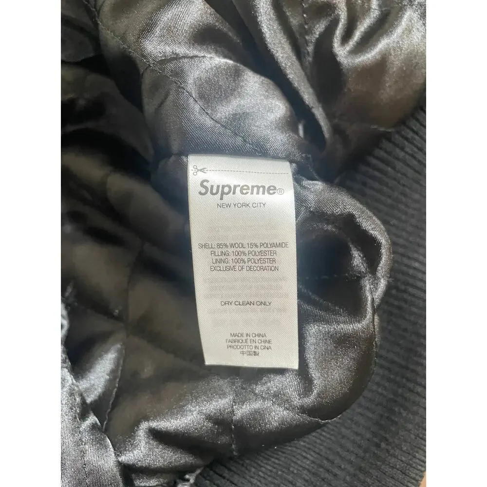 Supreme Veritas Varsity Jacket Black UNDER RETAIL - Picture 3 of 3